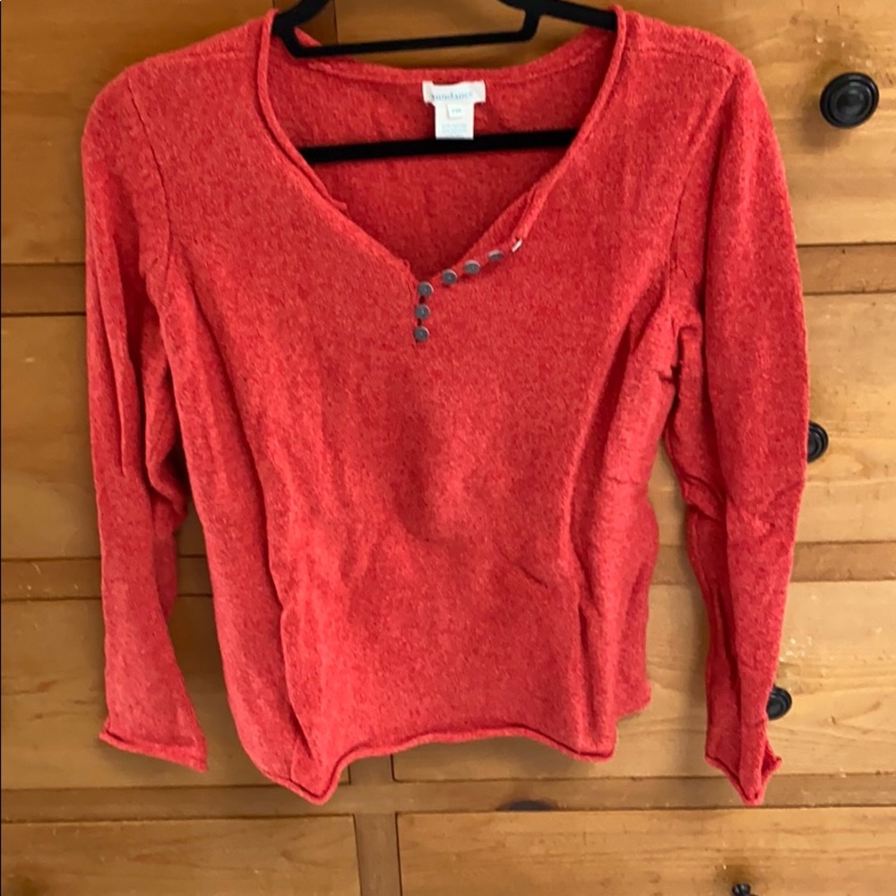Sundance cotton Henley sweater